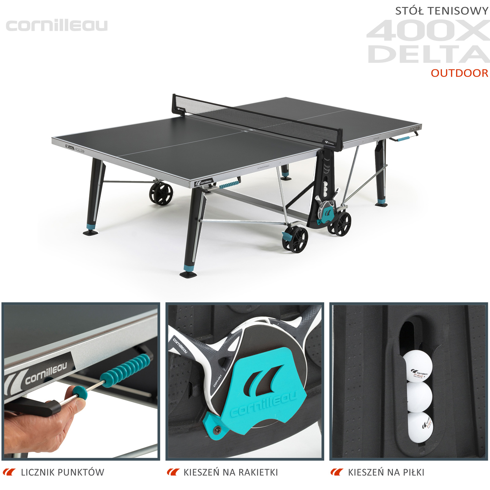 Stół CornilleauDelta 400Xgray