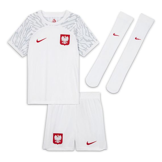 Strój piłkarski dla małych dzieci Nike Polska 2022/23 Home DN0890 zestaw