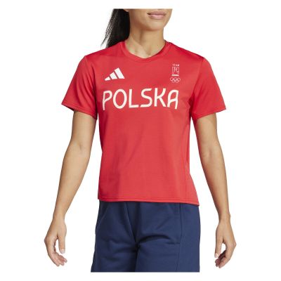 Koszulka treningowa damska adidas NOC Poland HIIT Training czerwona JF6702