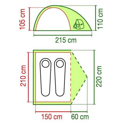 Namiot turystyczny 2-osobowy Coleman Crestline 2 205112