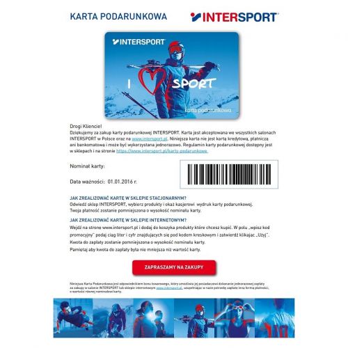 Karta podarunkowa PDF - Ski