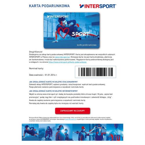 Karta podarunkowa PDF - Trening