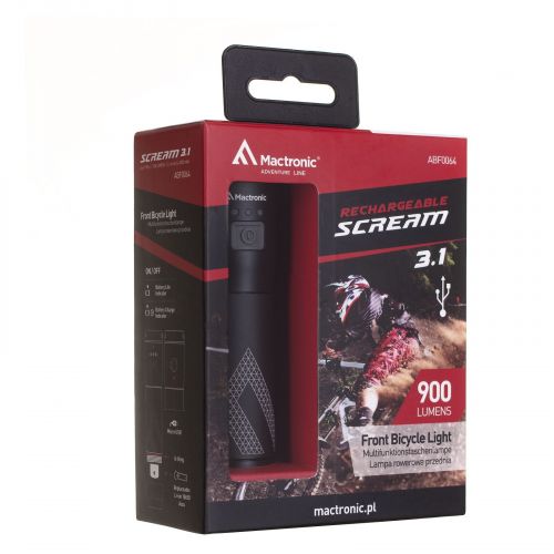 Lampa rowerowa 2w1 MacTronic Scream 3.1 900lm ABF0064