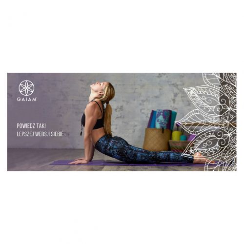 Mata do jogi GAIAM Essentials 6mm z paskiem szara 63317