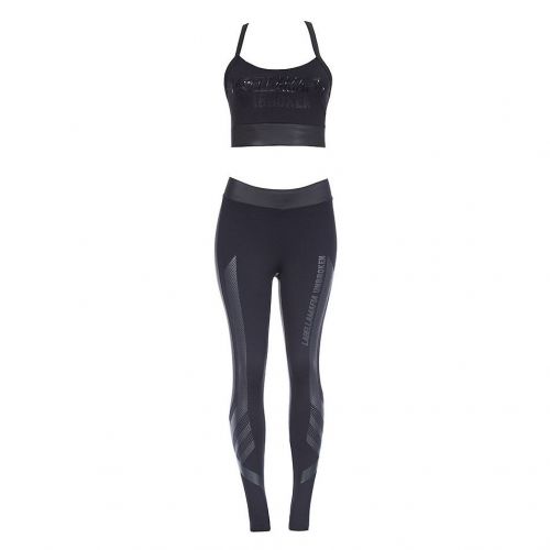Komplet damski do treningu Labellamafia Unbroken Black Fitness Set FCJ17195