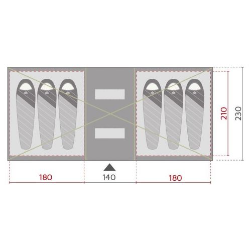 Namiot kempingowy 6-osobowy rodzinny McKinley Family 20.6 289501