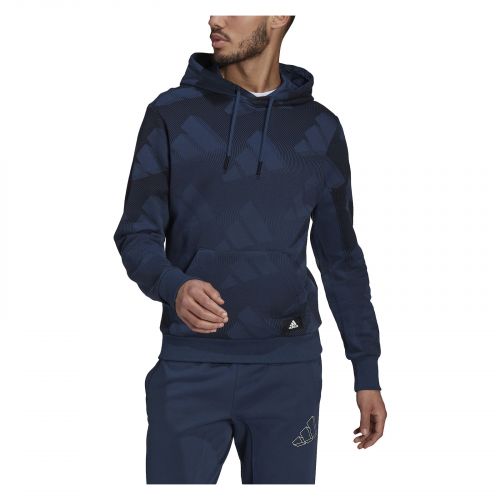 Bluza męska z kapturem adidas Allover Print Pullover GM6353