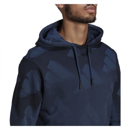 Bluza męska z kapturem adidas Allover Print Pullover GM6353
