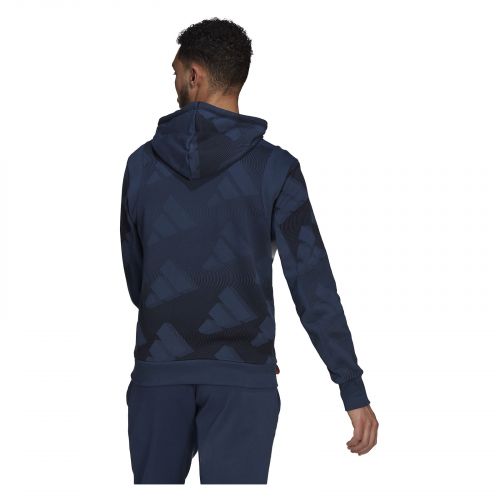 Bluza męska z kapturem adidas Allover Print Pullover GM6353
