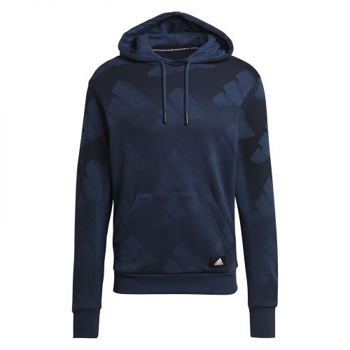 Bluza męska z kapturem adidas Allover Print Pullover GM6353