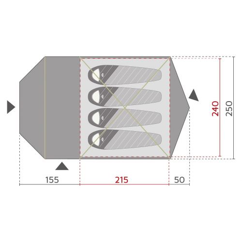 Namiot turystyczny 4-osobowy McKinley Vega 40.4 SleepWell 289470