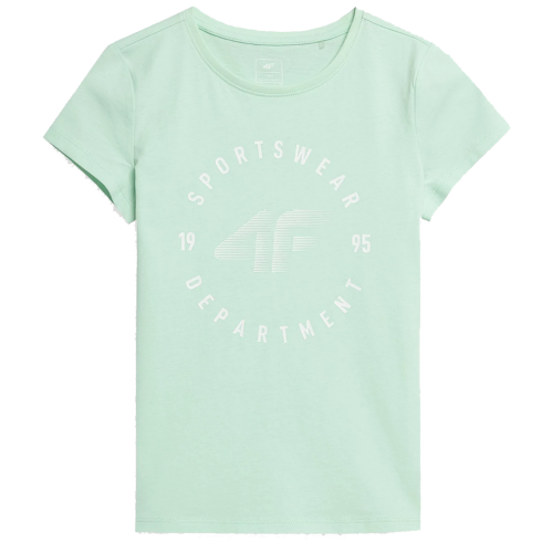 Koszulka bawełniana dla dziewcząt 4F HJL22-JTSD003