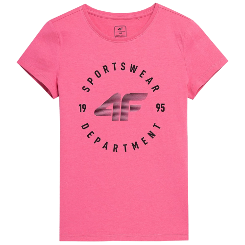 Koszulka bawełniana dla dziewcząt 4F HJL22-JTSD003