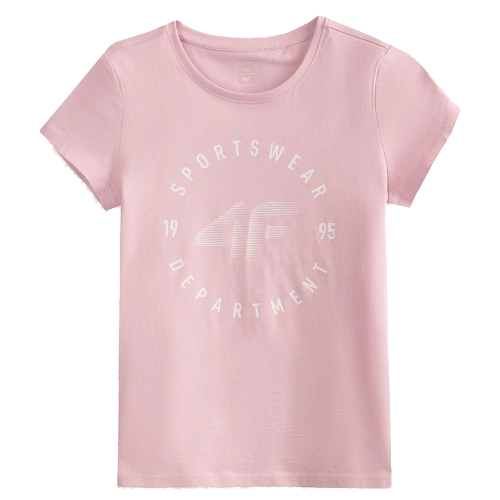 Koszulka bawełniana dla dziewcząt 4F HJL22-JTSD003