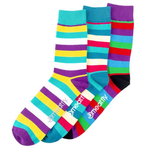 Skarpety bawełniane Meatfly Dark Small Stripe 3P