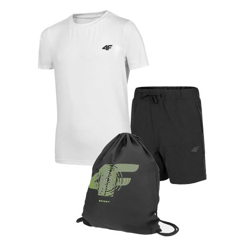 Komplet dla chłopców: koszulka, spodenki i worek 4F HJZ22-JSETRM001