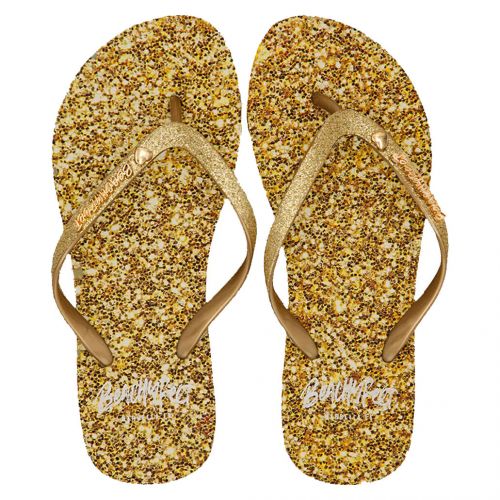 Klapki japonki damskie Beachy Feet Golden Shimmer BEWOOS01