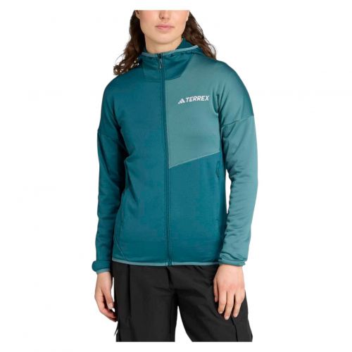 Bluza turystyczna damska adidas Terrex Xperior Climawarm Light Fleece Hooded JN0923