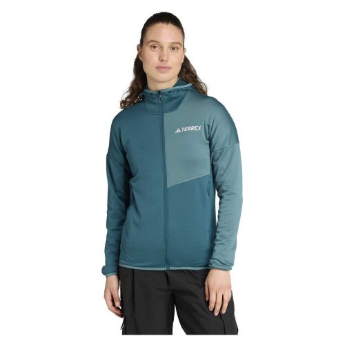 Bluza turystyczna damska adidas Terrex Xperior Climawarm Light Fleece Hooded JN0923
