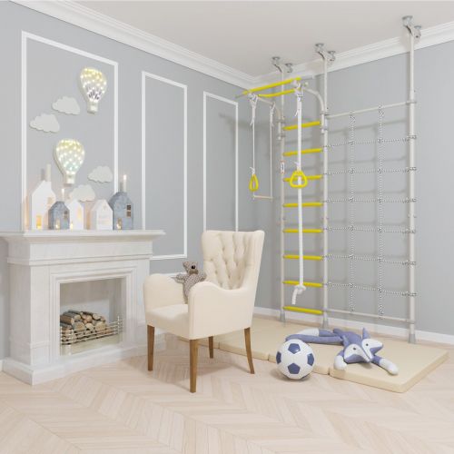 Drabinka gimnastyczna do ćwiczeń Wallbarz Funny Monkey 9D biała