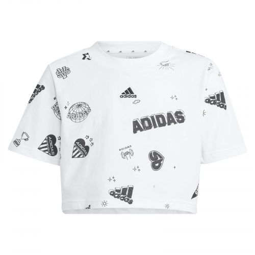Koszulka sportowa dla dziewcząt adidas Brand Love Crop Kids IA1581