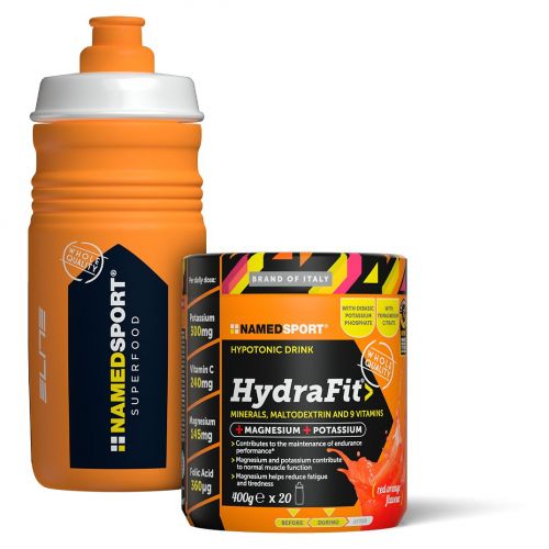Napój hipotoniczny Named Hydrafit pomarańczowy 400g + bidon NMD052