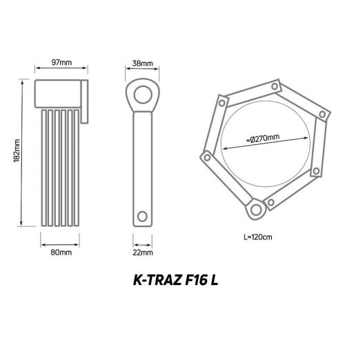 Zapięcie rowerowe szekla Zefal K-Traz F16 950mm ZF-4917B